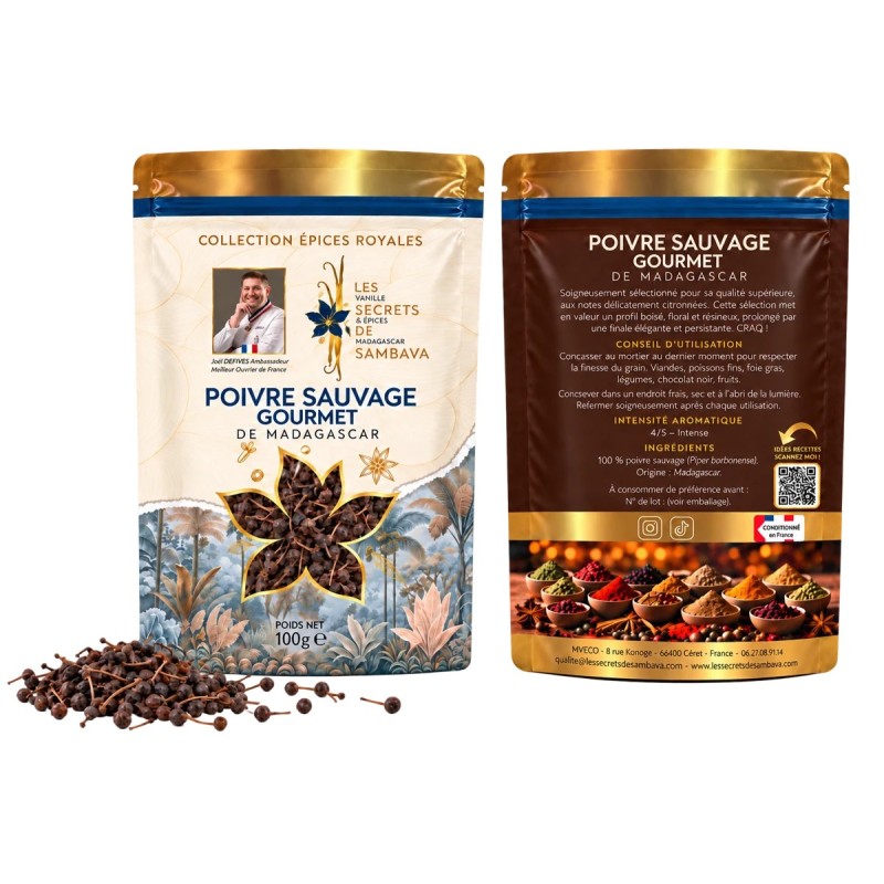 Poivre sauvage gourmet de Madagascar - Grade 1