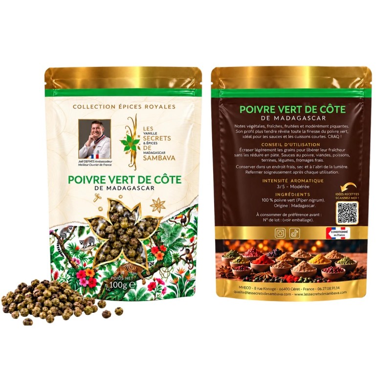 Poivre vert de côte de Madagascar - Grade 1
