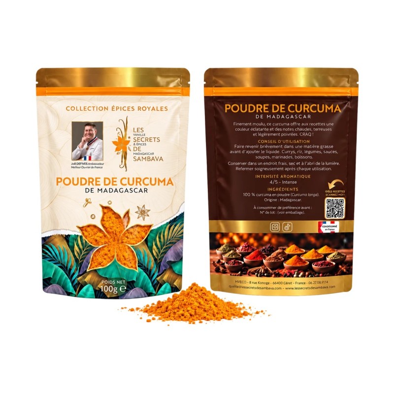 Poudre de curcuma Royal de Madagascar - Grade A
