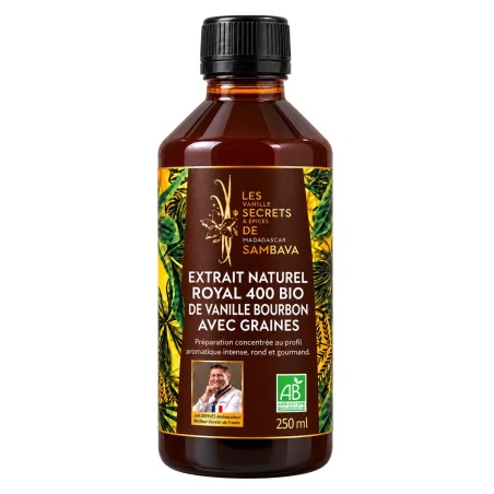 Extrait naturel Royal 400 BIO de vanille Bourbon avec graines