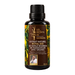 Extrait naturel Royal 400 de vanille Bourbon de Madagascar avec graines
