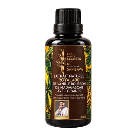 Extrait naturel Royal 400 de vanille Bourbon de Madagascar avec graines