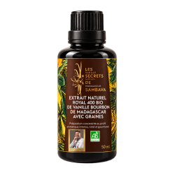 Extrait naturel Royal 400 BIO de vanille Bourbon de Madagascar avec graines