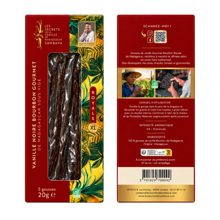 Vanille Gourmet Bourbon Royale XL BIO de Madagascar - 18 cm