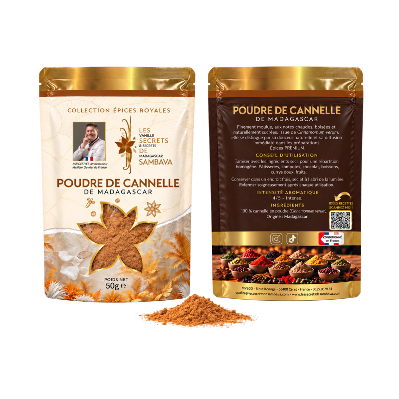 Cannelle de Ceylan Royal de Madagascar en poudre