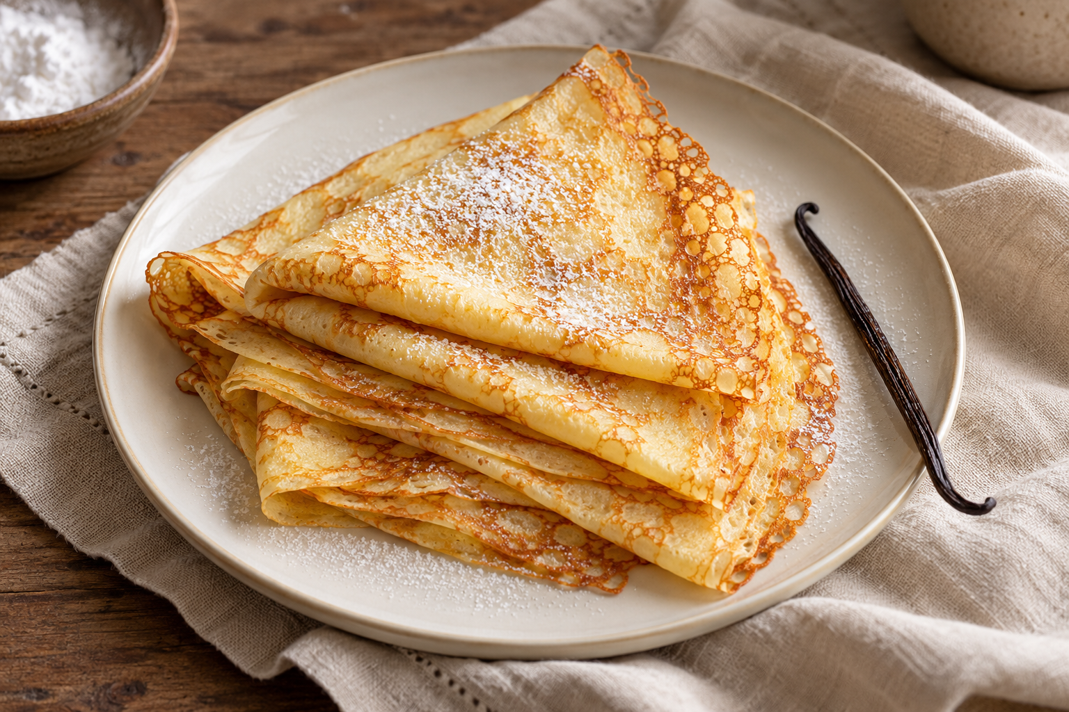 Crêpes dorées à la vanille Bourbon