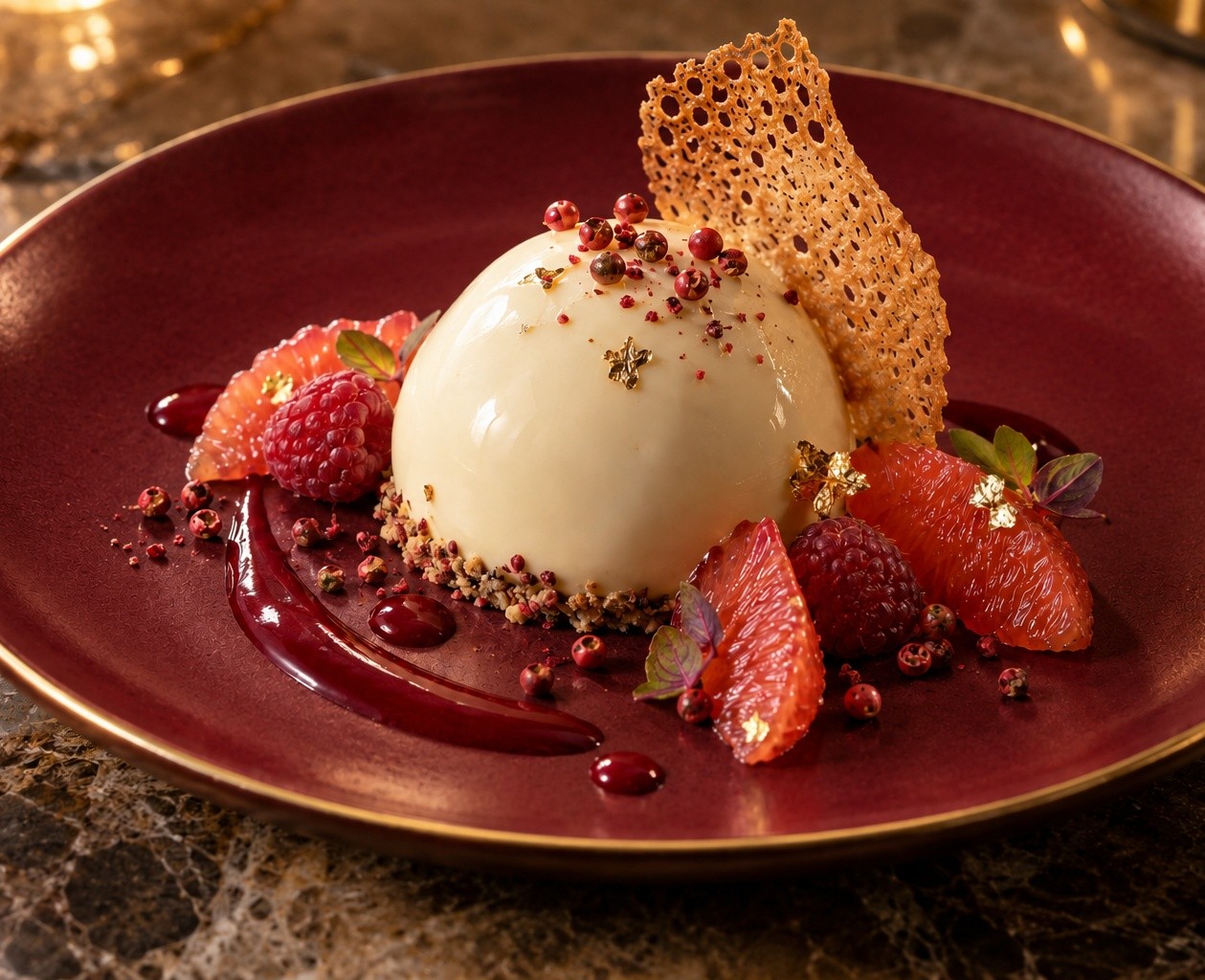 Dessert au chocolat blanc