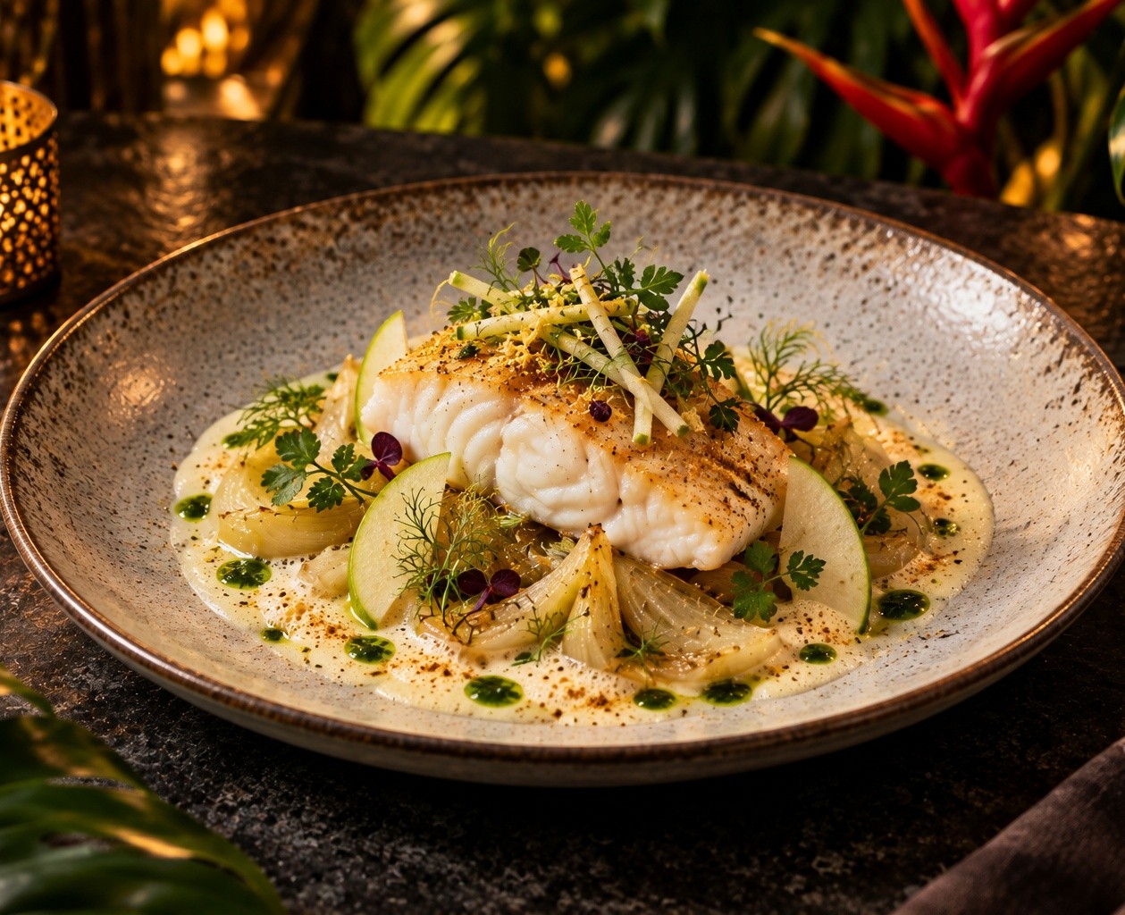 Cabillaud et beurre blanc gingembre citronnelle