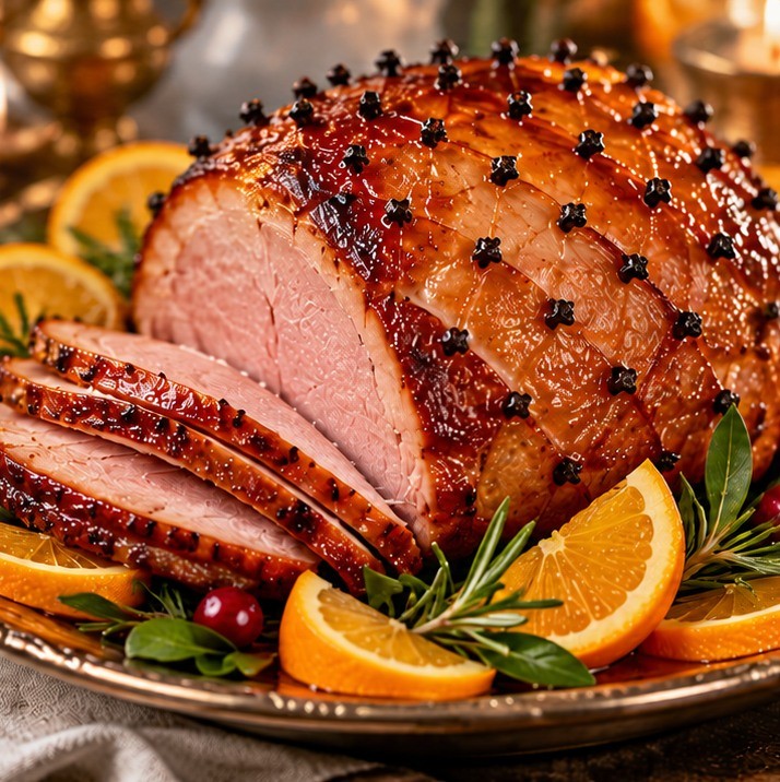 Jambon laqué orange miel et girofle