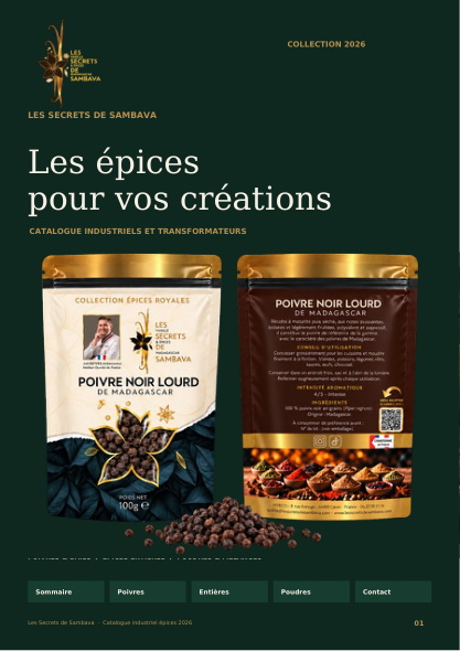 Couverture du catalogue épices Français