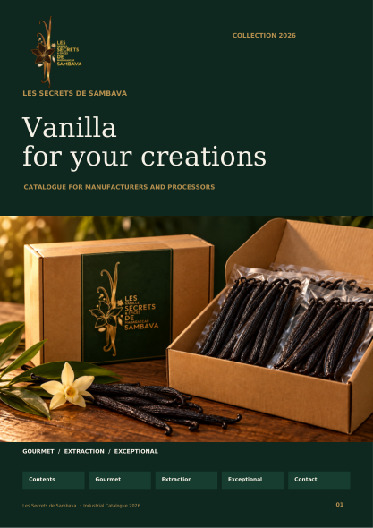 Couverture du catalogue vanille English
