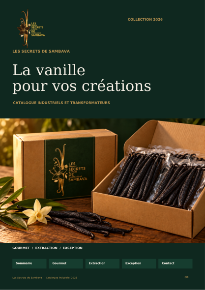 Couverture du catalogue vanille Français