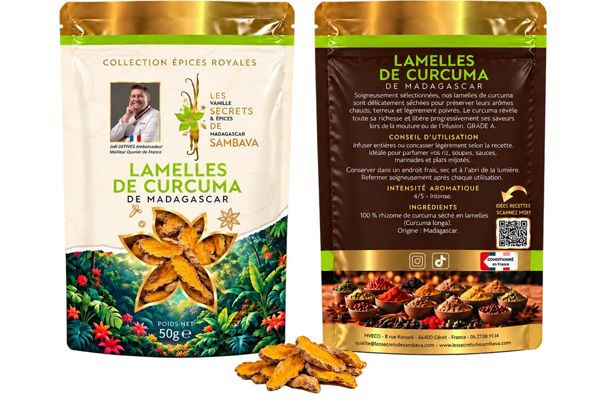 Lamelles de curcuma - Grade A